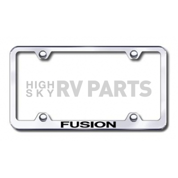 Automotive Gold License Plate Frame - Silver Stainless Steel - LFWFUSEC