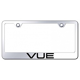 Automotive Gold License Plate Frame - Silver Stainless Steel - LFVUEEC