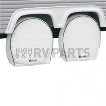 Classic Accessories Tire Cover White PVC With Laminated Knit Polyester Backing Pack Of 4 - 8222162302
