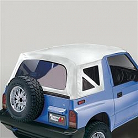Rugged Ridge Soft Top - White Denim Standard Top Vinyl - 5370352
