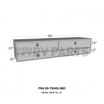 Westin Automotive Tool Box Side Mount Polished Aluminum - TB40096-2