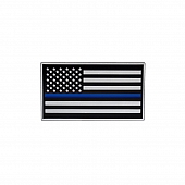 Pilot Automotive Emblem - Thin Blue Line Flag With Blue Stripe Aluminum - TT-3819