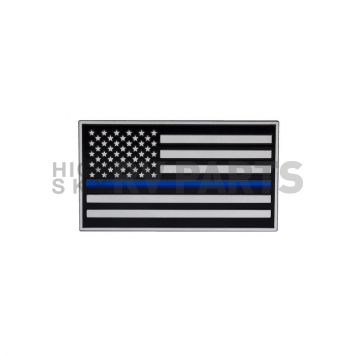 Pilot Automotive Emblem - Thin Blue Line Flag With Blue Stripe Aluminum - TT-3819
