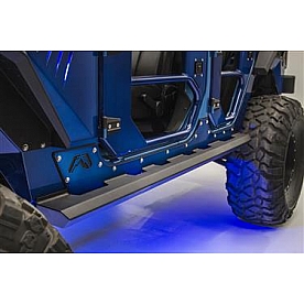 Fab Fours Rocker Panel Guard - Black Flat Bare Steel - JK07G1450B