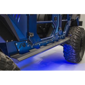 Fab Fours Rocker Panel Guard - Black Flat Bare Steel - JK07G1450B