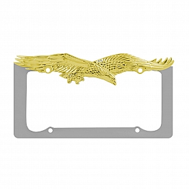 Pilot Automotive License Plate Frame - Gold With Silver Die Cast Zinc - WL108-CG