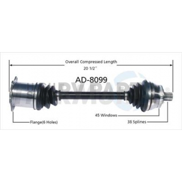 TrakMotive CV Axle Shaft - AD-8099
