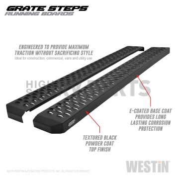 Westin Automotive Running Board Black Textured Powder Coated Steel Stationary - 27-74745