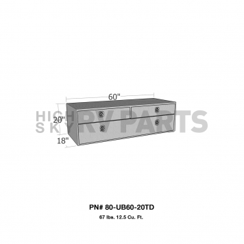 Westin Automotive Tool Box Underbed Polished Aluminum - UB6020TD-1