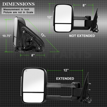 Xtune Exterior Towing Mirror Electric Rectangular Single - 9935435-7