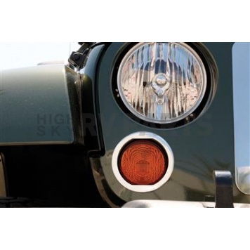 T-Rex Truck Products Parking Light Trim - Stainless Steel Silver Set Of 2 - 10489