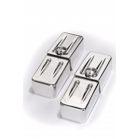 All Sales Hood Latch Brushed Aluminum Silver Set Of 2 - 3508