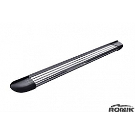 Romik USA Running Board Silver Aluminum Stationary - 20033418