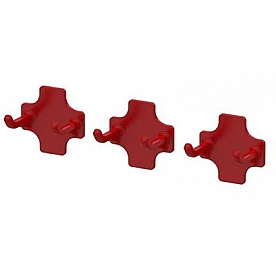 KargoMaster Storage Cabinet Equipment Hook Double Hook Red Set Of 3 - 42011