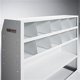 Weather Guard (Werner) Van Storage Shelf Bin Divider Tall Steel White - 8401-3-01