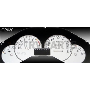 US Speedo Gauge Face Overlay - White Daytime Color/ Black Letter Color - GP030