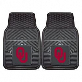 Fan Mat Floor Mat - Universal Fit Black Vinyl Set of 2 - 8765