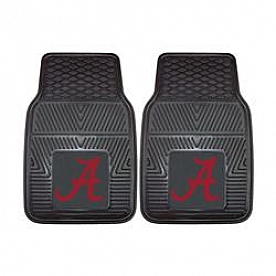 Fan Mat Floor Mat - Universal Fit Black Vinyl Set of 2 - 8761