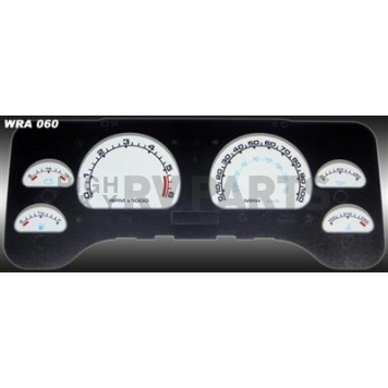 US Speedo Gauge Face Overlay - Silver Daytime Color/ Black Letter Color - WRA062