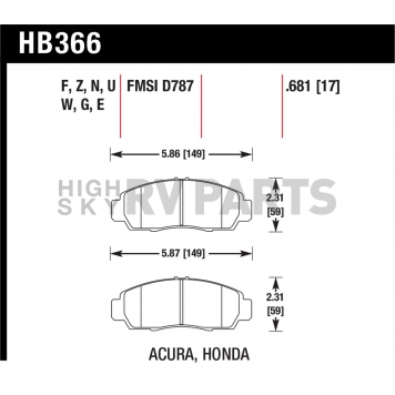 Hawk Performance Brake Pad - HB366F.681-1