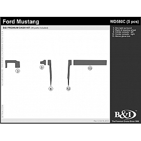 B & I Fender Dash Panel Trim WD580CRBA