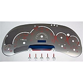 US Speedo Gauge Face Overlay - Silver Daytime Color/ Red Letter Color - SSGM05R