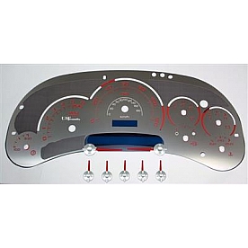 US Speedo Gauge Face Overlay - Silver Daytime Color/ Red Letter Color - SSGM05R