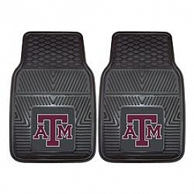 Fan Mat Floor Mat - Universal Fit Black Vinyl Set of 2 - 8767