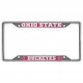 Fan Mat License Plate Frame - University Of Ohio State Logo Metal - 14871