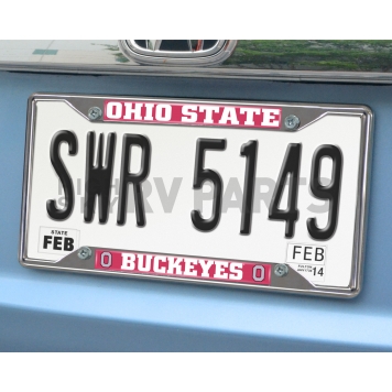 Fan Mat License Plate Frame - University Of Ohio State Logo Metal - 14871-1