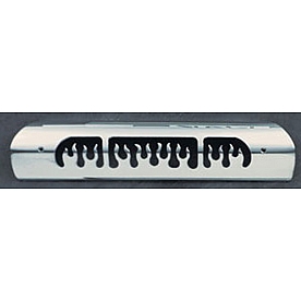All Sales Center High Mount Stop Light Cover - Silver Polished Flames Aluminum - 42015P