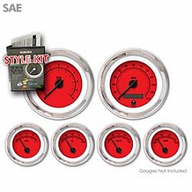 Aurora Instuments Gauge Face Overlay - Fiber Red Daytime Color/ Black Letter Color - 1472
