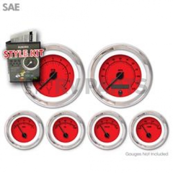 Aurora Instuments Gauge Face Overlay - Fiber Red Daytime Color/ Black Letter Color - 1472