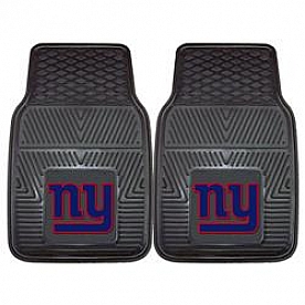 Fan Mat Floor Mat - Universal Fit Black Vinyl Set of 2 - 8772