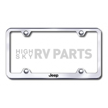 Automotive Gold License Plate Frame - Silver Stainless Steel - LFWJEEEC