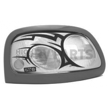 GT Styling Headlight Cover - Composilite Clear With Black Design Set Of 2 - 968077-2