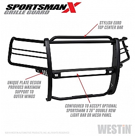 Westin Automotive Grille Guard 1-5/8 Inch Black Electro Coated Steel - 40-33955