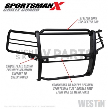 Westin Automotive Grille Guard 1-5/8 Inch Black Electro Coated Steel - 40-33955