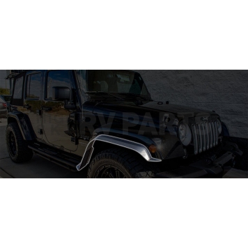American Car Craft Fender Flare - Black Stainless Steel Painted Set Of 2 - 142109-2