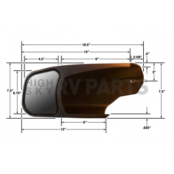 CIPA USA Exterior Towing Mirror Manual Rectangular Single - 10952-1