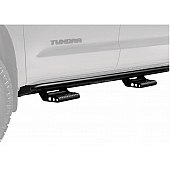 N-Fab Rocker Panel Guard - Black Round Tube Powder Coated Steel Single - C194RKRCCS