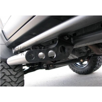 N-Fab Rocker Panel Guard - Black Round Tube Powder Coated Steel Single - C194RKRCCS-2