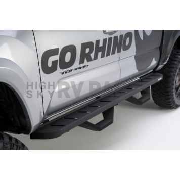 Go Rhino Running Board Black Textured Steel Stationary - 6340478720T