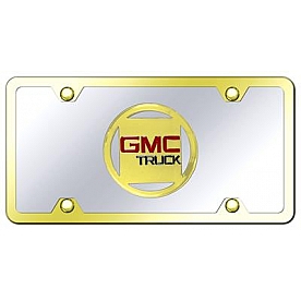Automotive Gold License Plate - GMC Logo Stainless Steel - GMCGCK