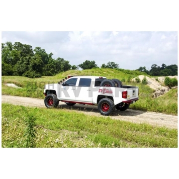 N-Fab Rocker Panel Guard - Black Round Tube Textured Powder Coated Steel Single - C144RKRCC