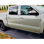 N-Fab Rocker Panel Guard - Black Round Tube Textured Powder Coated Steel Single - C144RKRCCS
