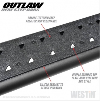 Westin Automotive Nerf Bar 2 Inch Steel Black Textured Electro-Coated - 58-53725-2