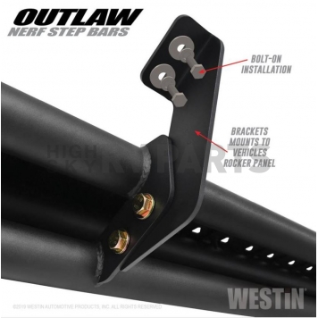 Westin Automotive Nerf Bar 2 Inch Steel Black Textured Electro-Coated - 58-53725-3