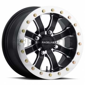 RaceLine Wheel 14 Diameter 10 Offset Aluminum Black With Natural Accents Single