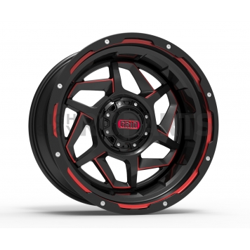 Grid Wheel GD14 - 22 x 14 Black With Red Accents - GD1424140237E708